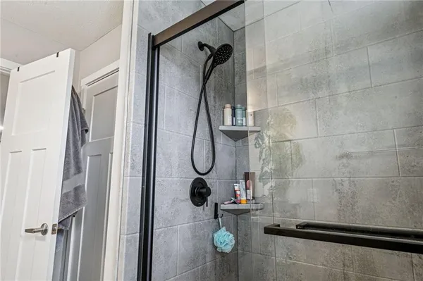 a bathroom with a shower