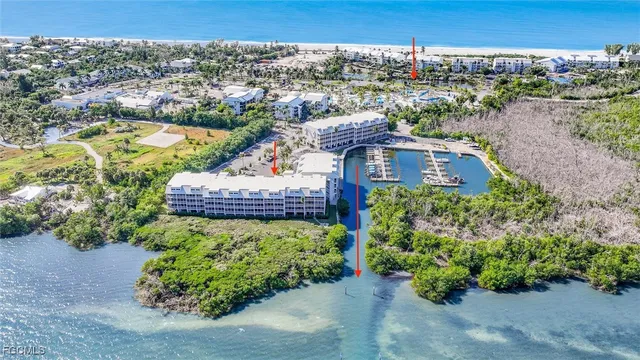 an aerial view of a house with a garden
