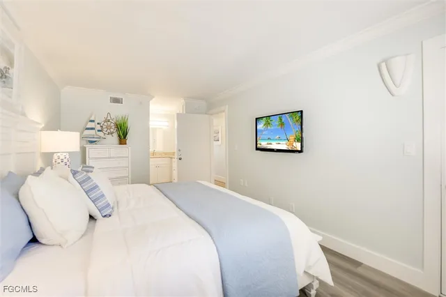 a room with a door and a mirror