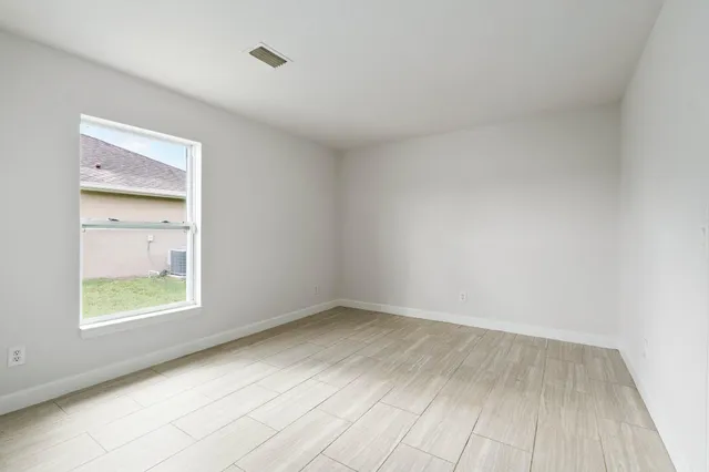 an empty room with a window