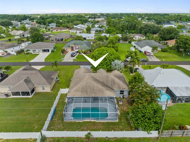 an aerial view of multiple houses