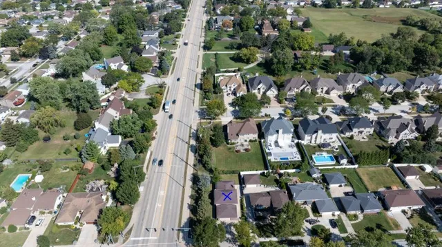 an aerial view of multiple house