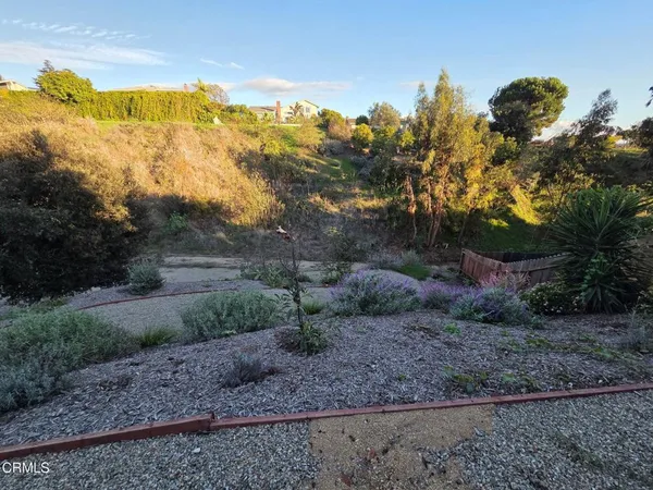a backyard of a house with lots of green space