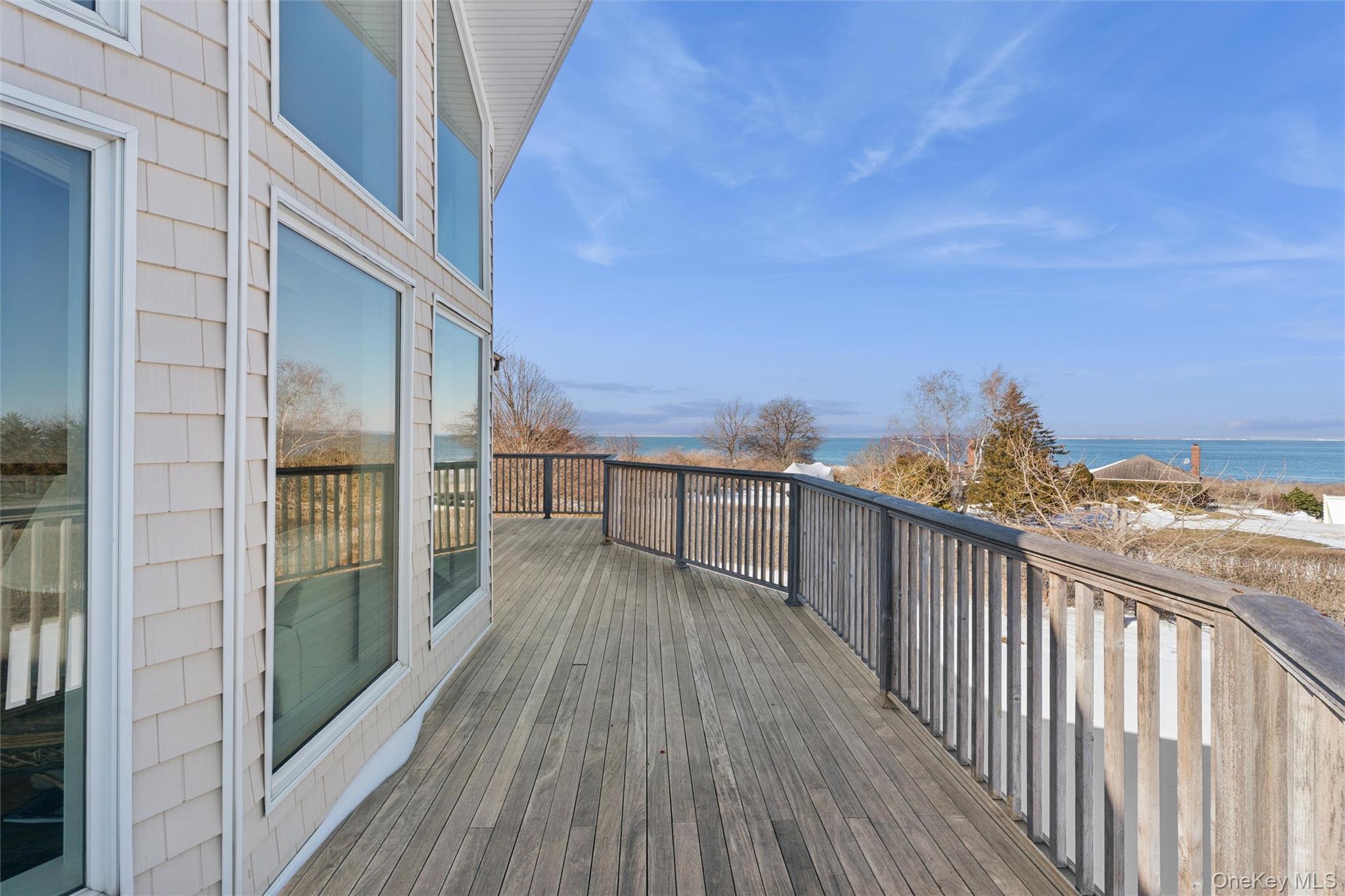 1680 Lands End Road Orient, NY 11957 - Photo 41 of 50 Back 2nd Level Deck and Views in Winter