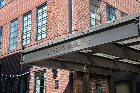 a view of a building with a street view