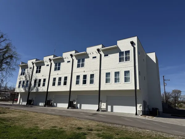 a front view of a building with street