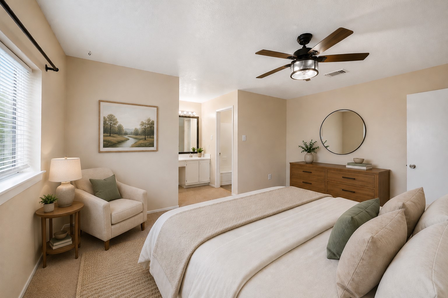 4818 Quailgate Drive Spring, TX 77373 - Photo 9 of 26 a bedroom with a large bed and a mirror