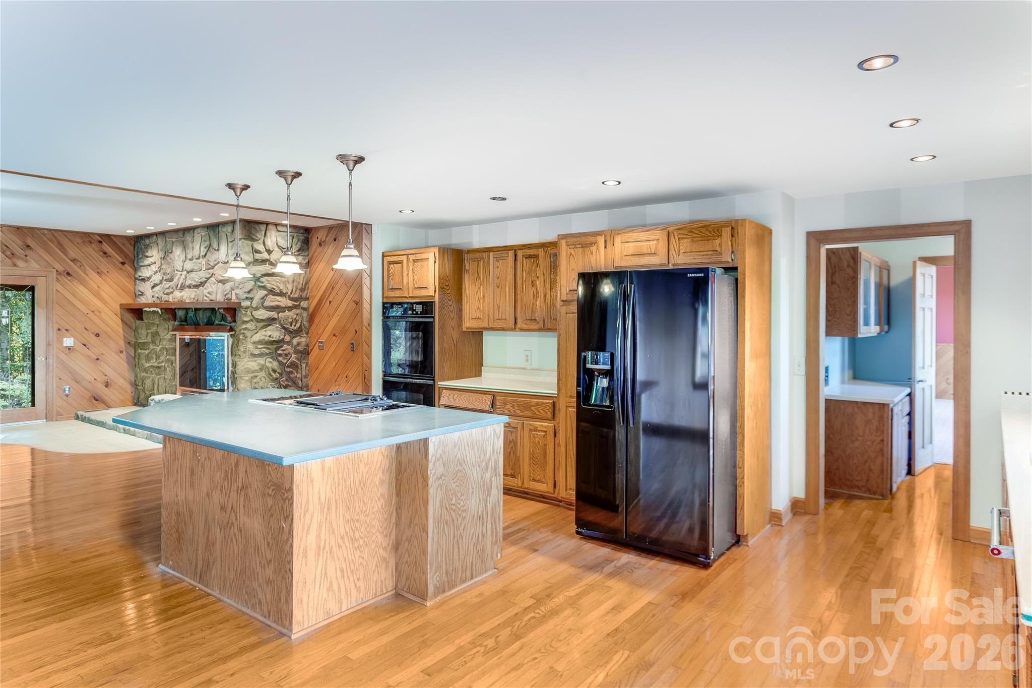 1087 Brigadoon Drive Clyde, NC 28721 - Photo 5 of 42 a kitchen with stainless steel appliances granite countertop a refrigerator a oven and a sink with large cabinets