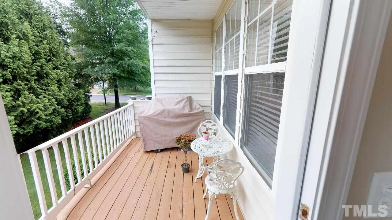 5706 Cameo Glass Way Raleigh, NC 27612 - Photo 19 of 21 This deck is conveniently located off the family room! Plenty of room for sitting and grilling!