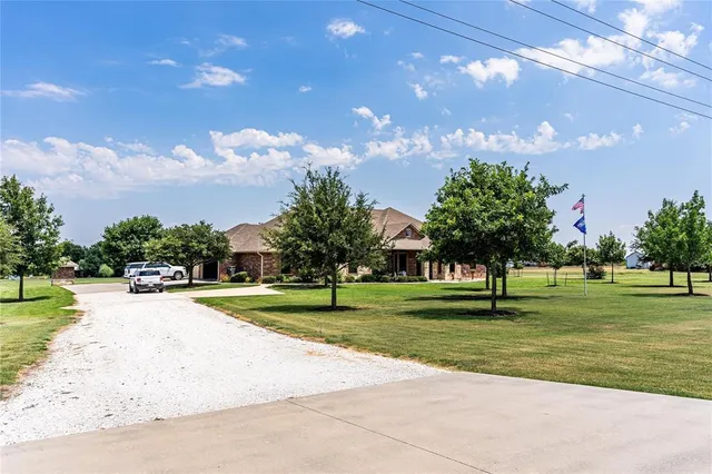 a big yard with lots of trees and plants