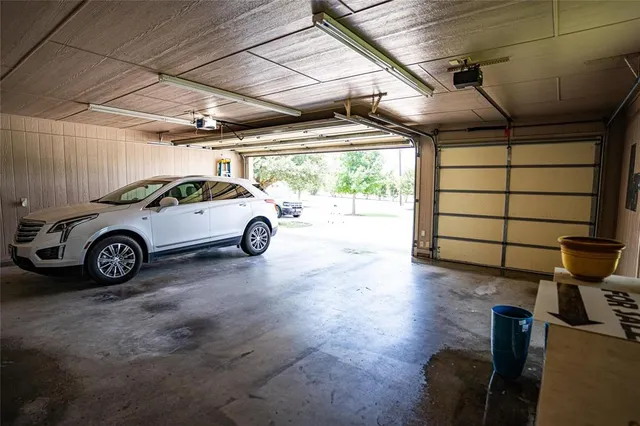 a view of a car in garage