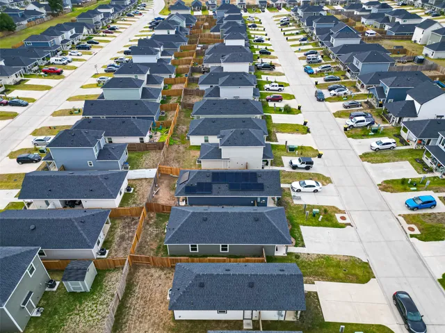 an aerial view of multiple house