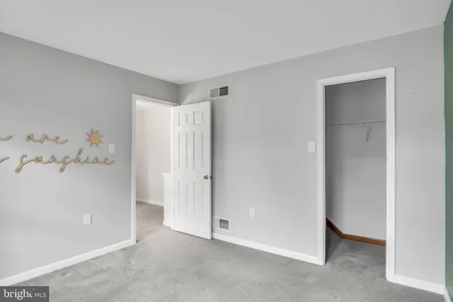 a view of a room with a window