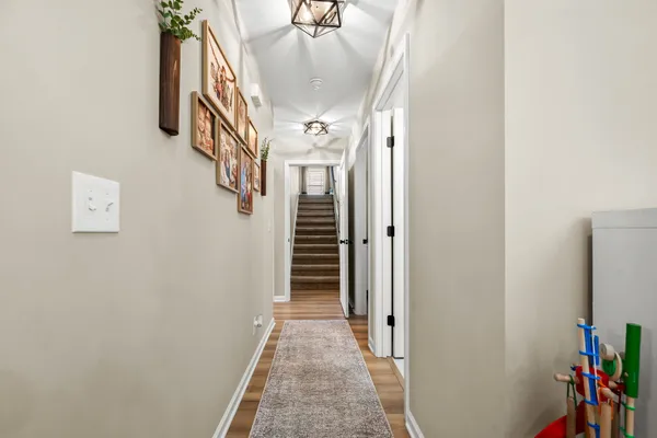 a view of a hallway with entryway