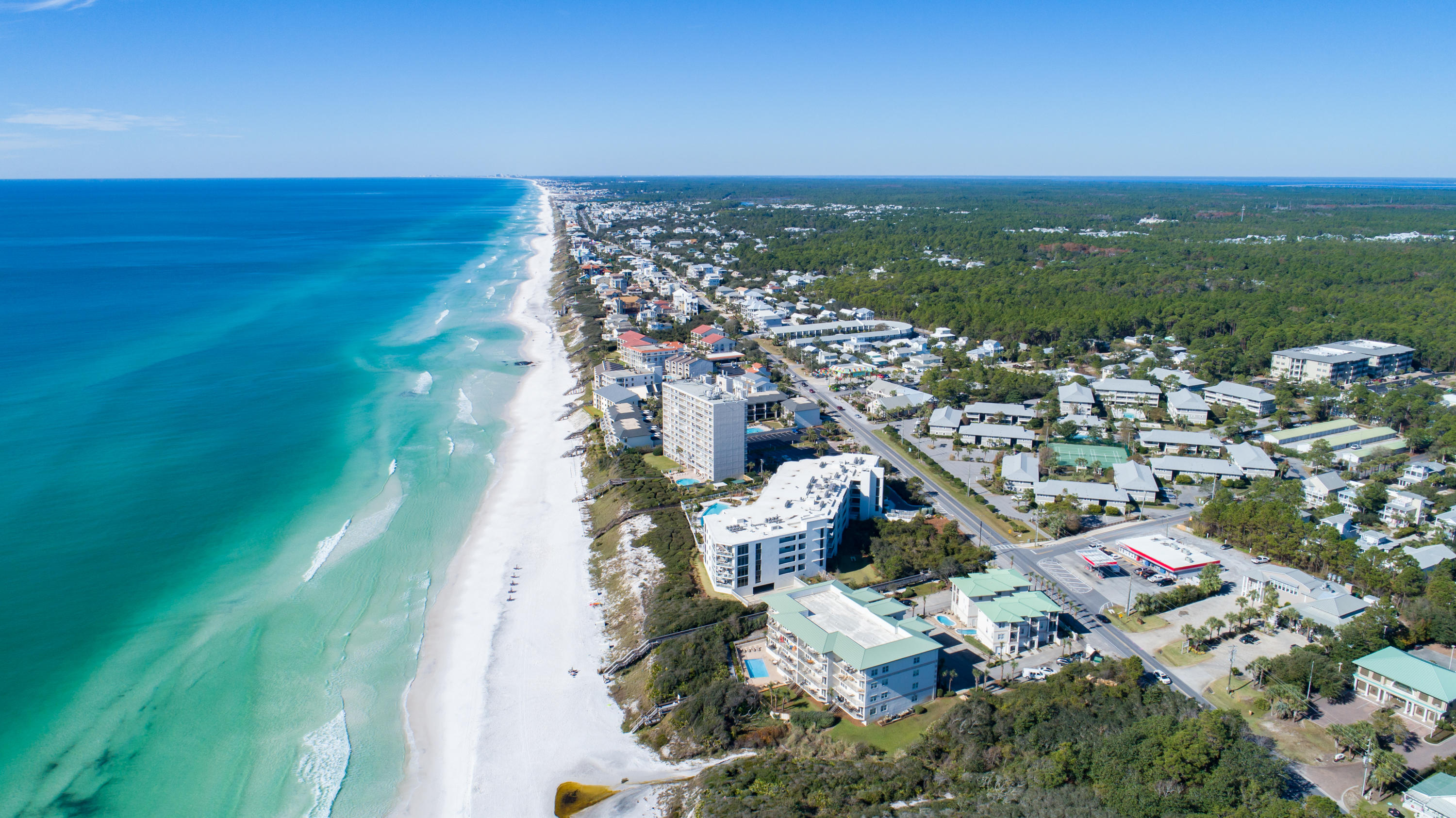 3880 East County Highway 30A, Unit 402 Santa Rosa Beach, FL 32459 - Photo 50 of 62 drone shows beach and gulf at legacy