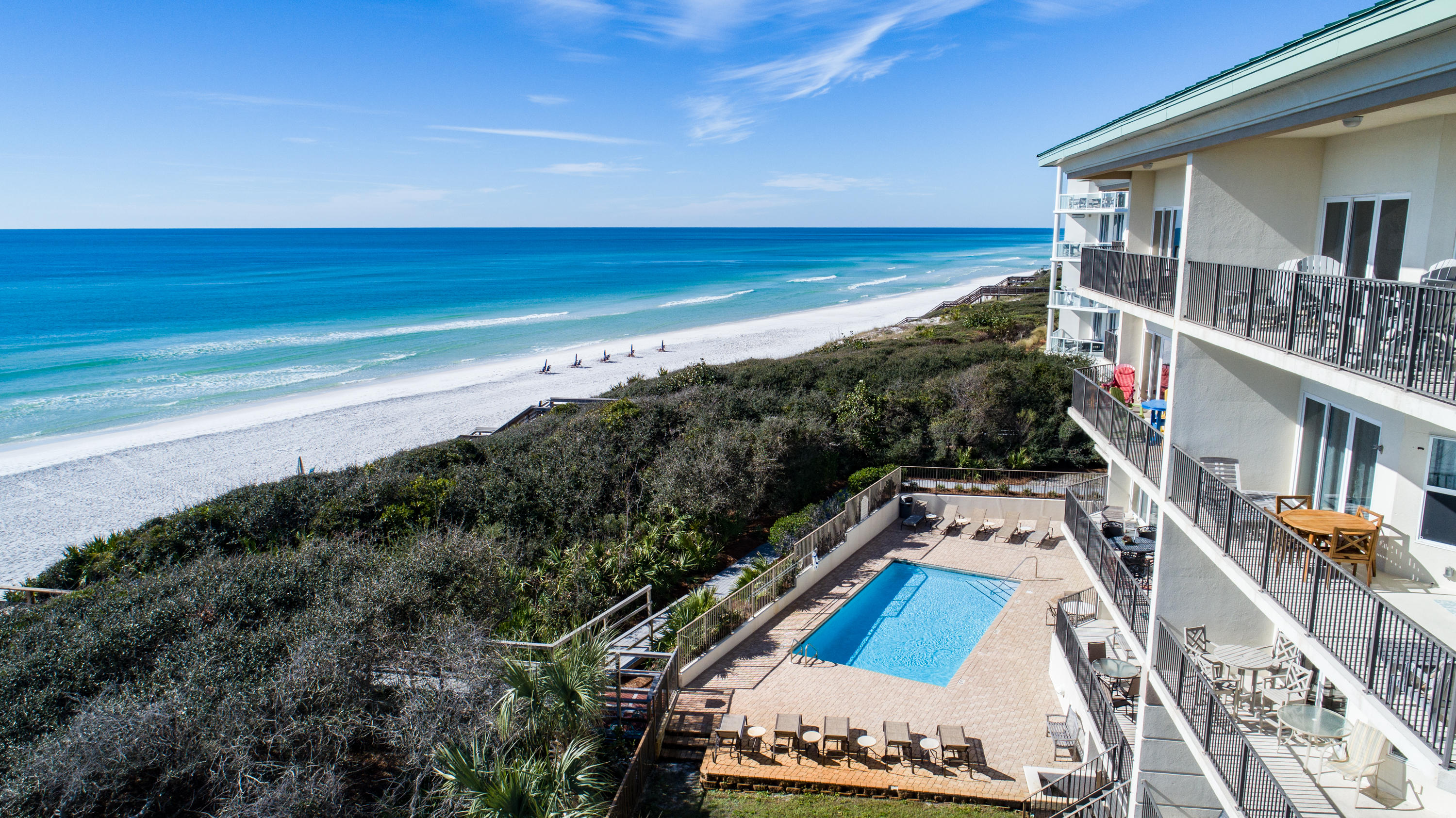 3880 East County Highway 30A, Unit 402 Santa Rosa Beach, FL 32459 - Photo 54 of 62 legacy drone pic shows pool closer