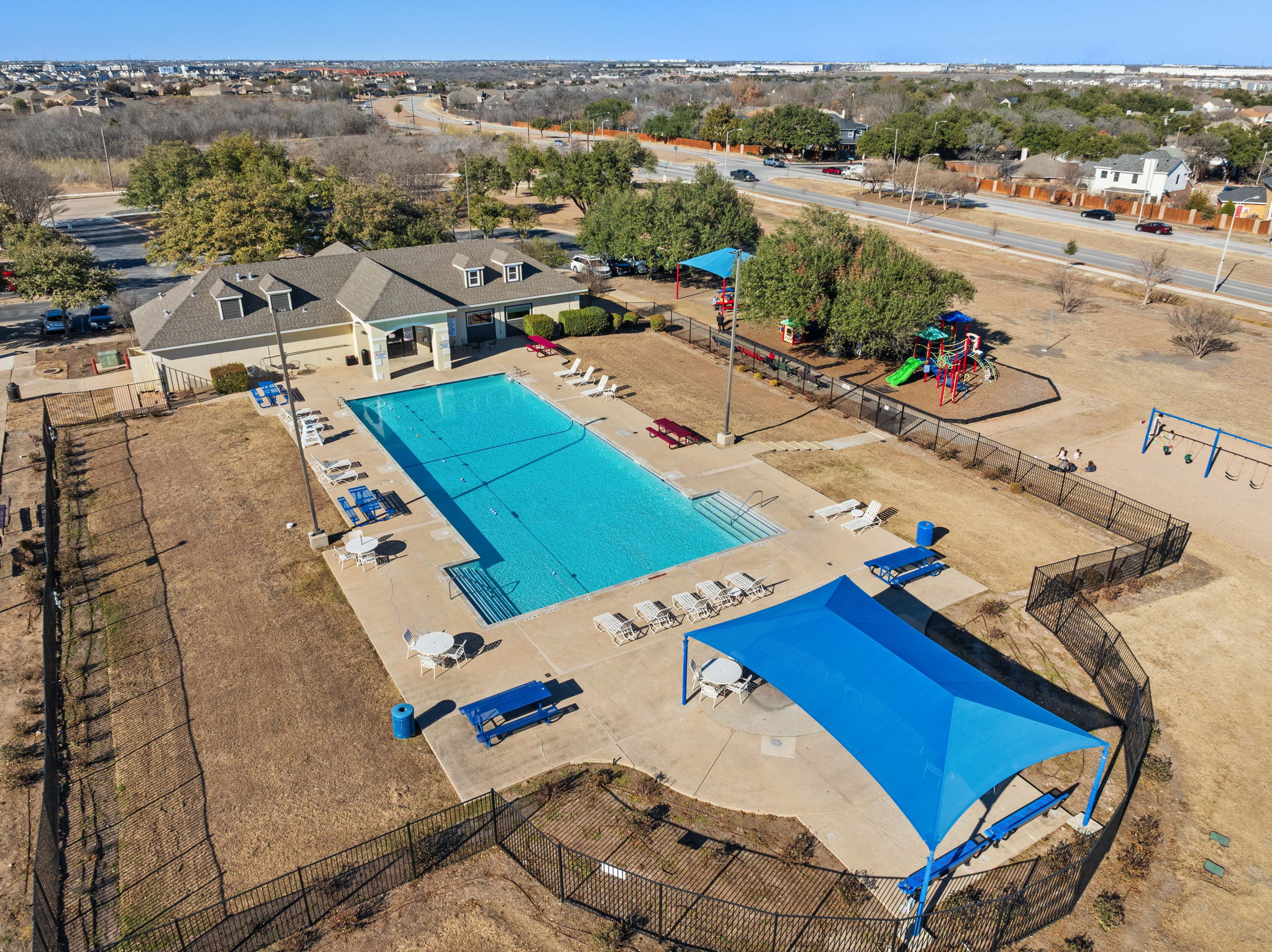 11209 Kildoon Drive Austin, TX 78754 - Photo 10 of 37 Aerial view of community pool area