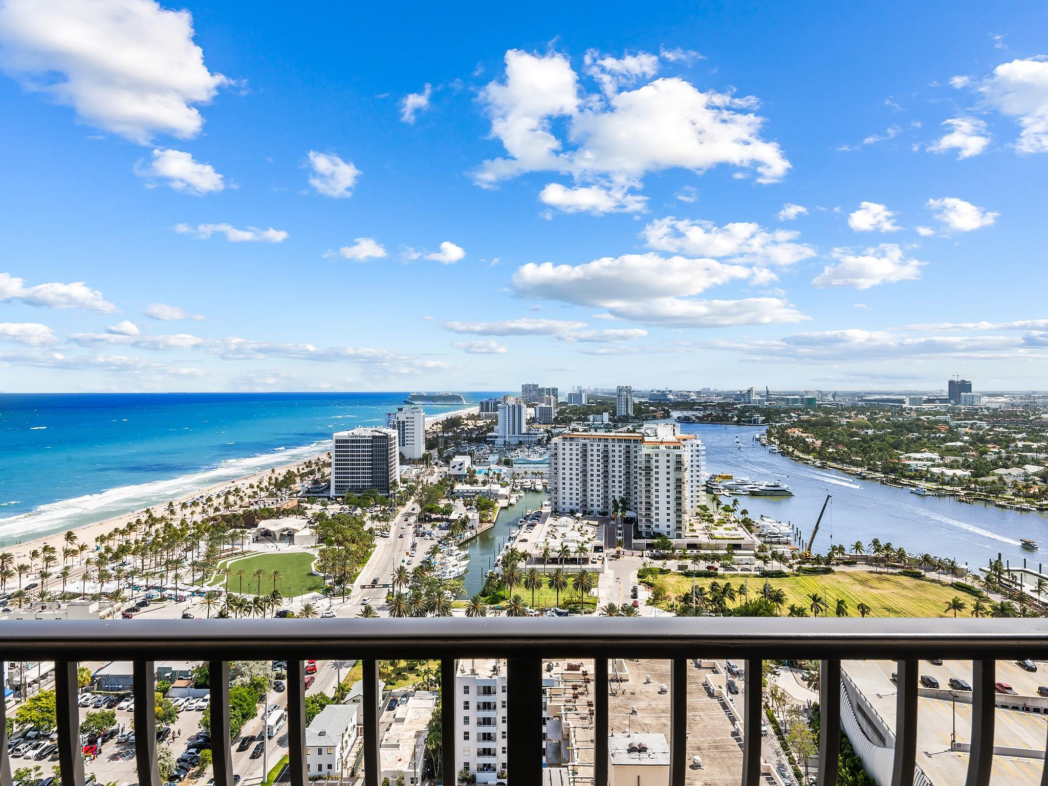 100 South Birch Road, Unit 2504 Fort Lauderdale, FL 33316 - Photo 3 of 42 a view of a city from a terrace