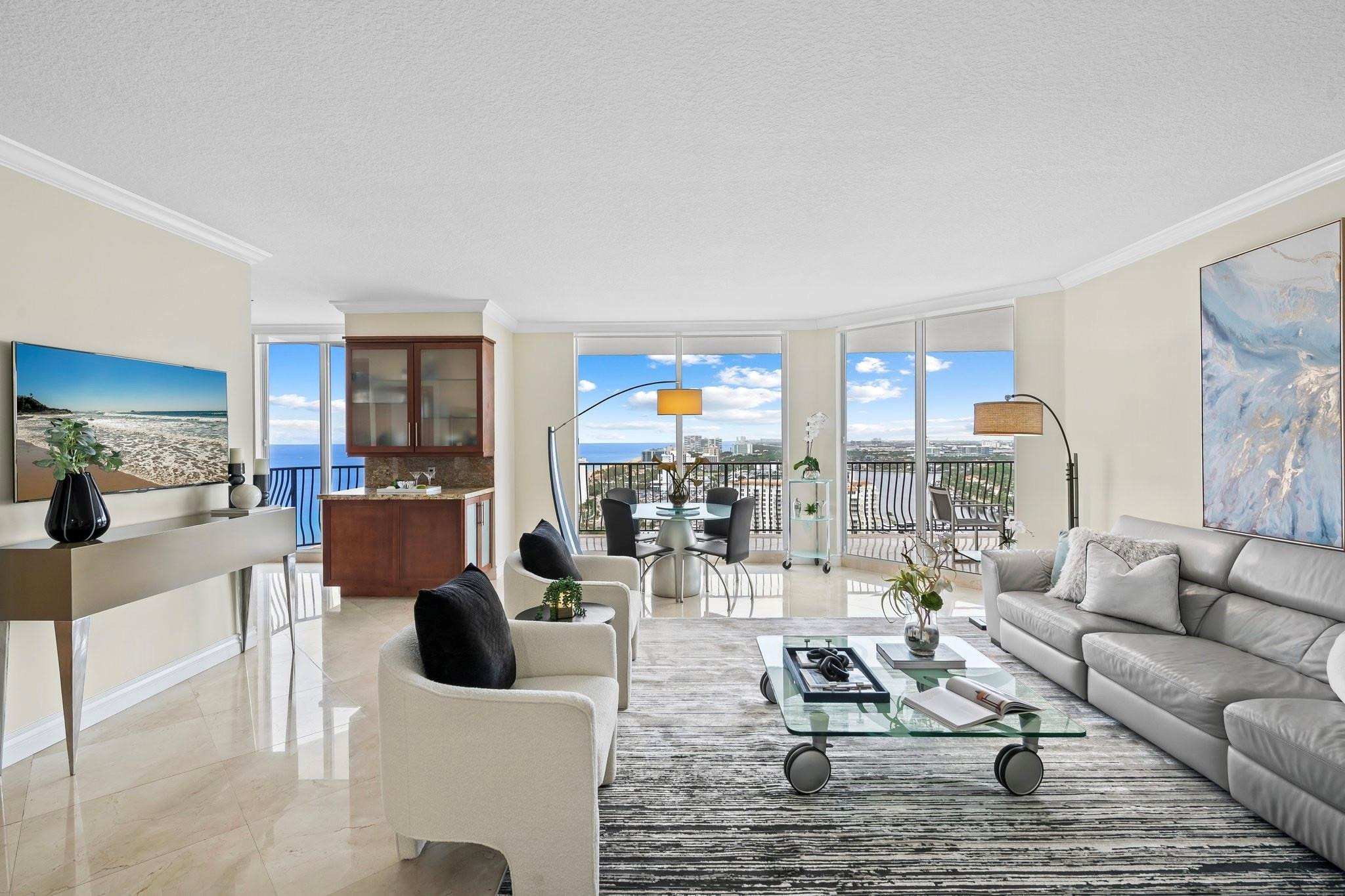 100 South Birch Road, Unit 2504 Fort Lauderdale, FL 33316 - Photo 6 of 42 a living room with furniture