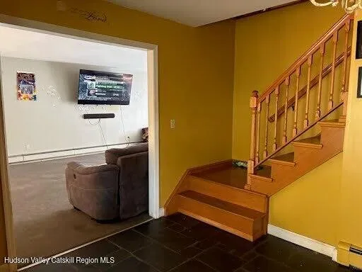 a living room with furniture