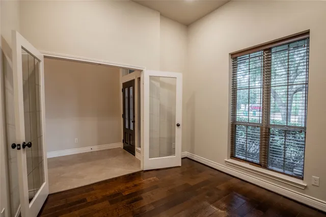 a view of entryway with wooden floor