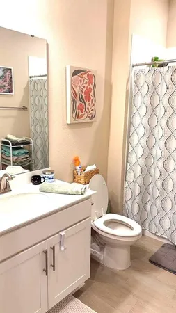 a bathroom with a shower