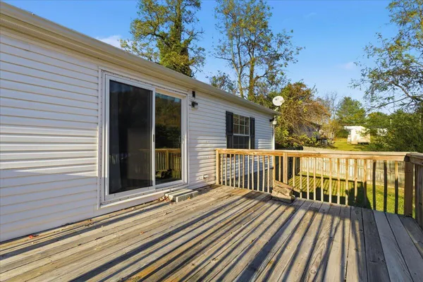 a view of a wooden deck