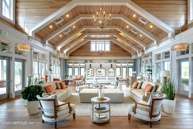 a living room with furniture