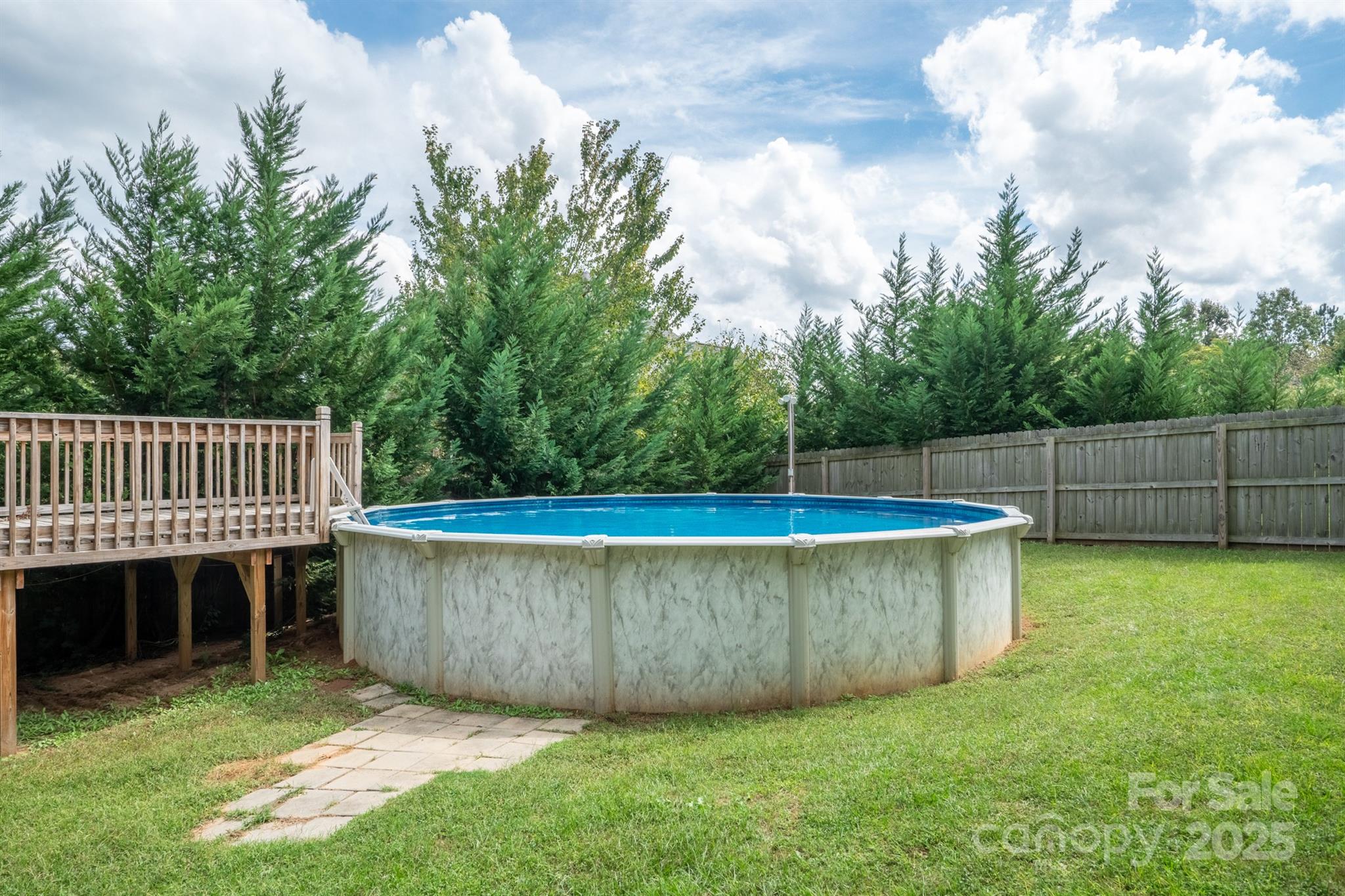 1812 Sam Smith Road Fort Mill, SC 29708 - Photo 5 of 43 a view of a backyard with a tub and wooden fence