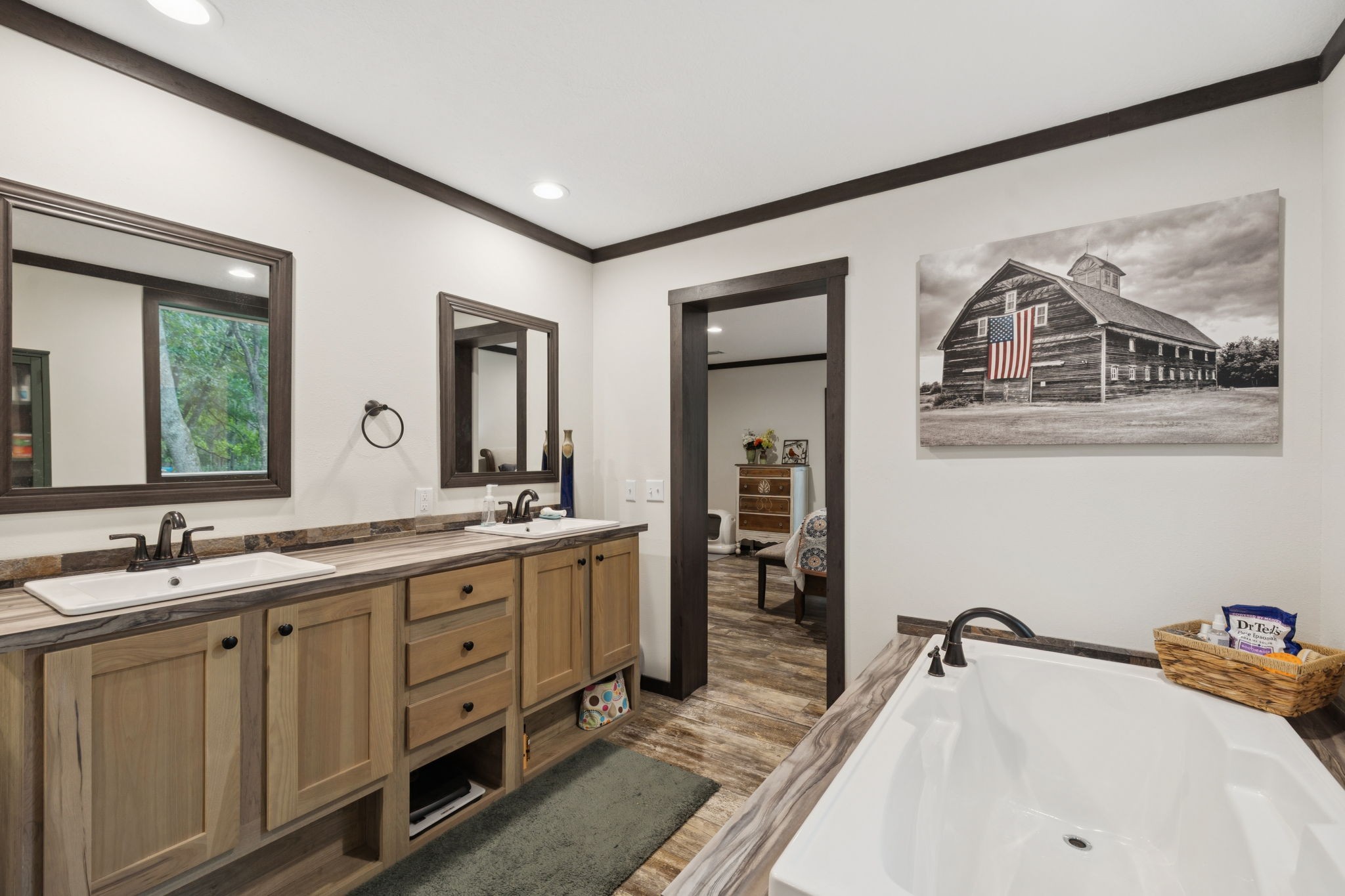 4650 Lunns Store Road Chapel Hill, TN 37034 - Photo 17 of 40 a spacious bathroom with a double vanity sink and a mirror