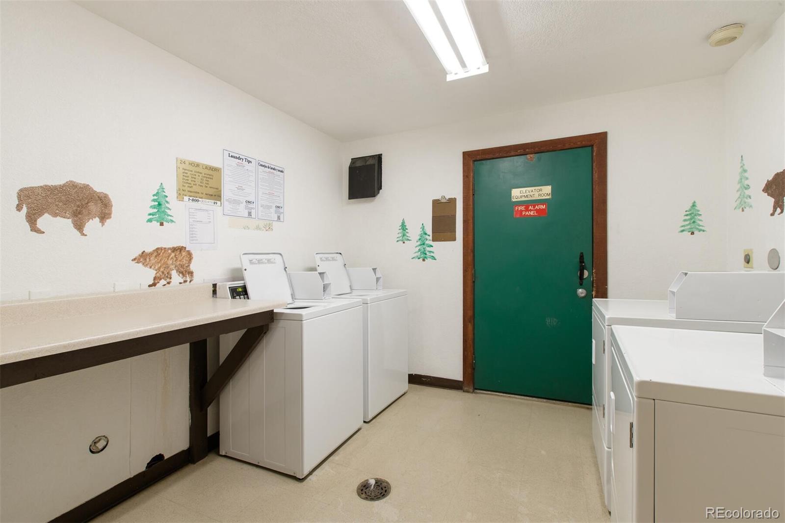 10000 Ryan Gulch Road, Unit 105 Silverthorne, CO 80498 - Photo 37 of 40 a room with a sink a washer and dryer