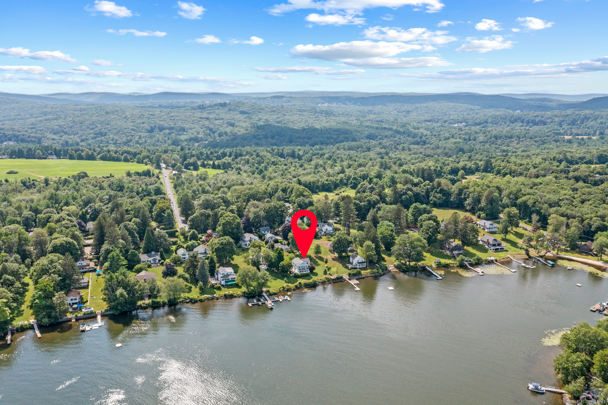 424 Bantam Lake Road Morris, CT 06763 - Photo 32 of 34 an aerial view of a houses with city and lake view