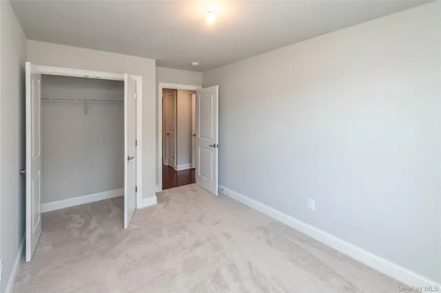 an empty room with closet