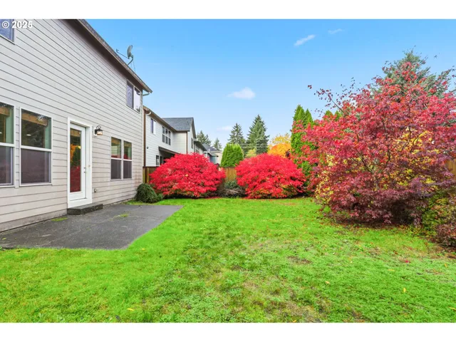 a view of a backyard with a garden