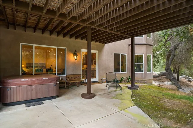 a outdoor space with lots of tables and chairs