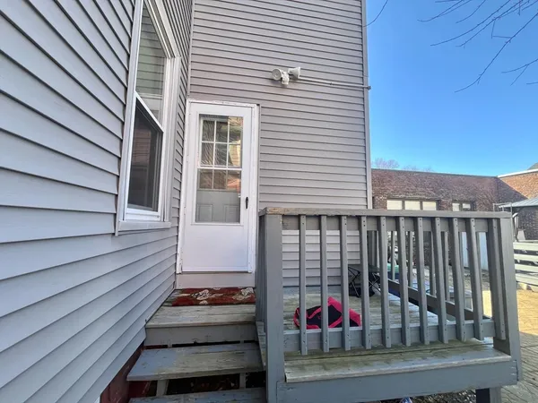 a view of outdoor space deck and kitchen