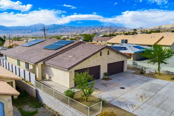a buildings view with a backyard space