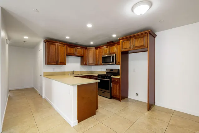 a room with a table and a window