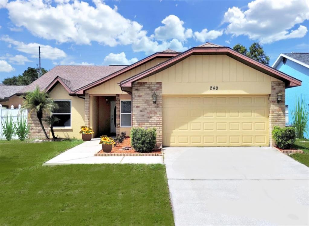 a view of a house with a yard
