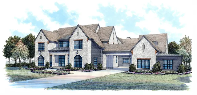 a view of a yard in front of house