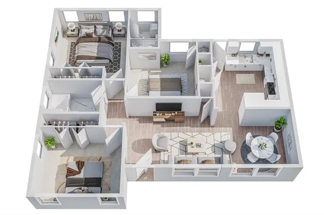 a living room with furniture and painting on the wall