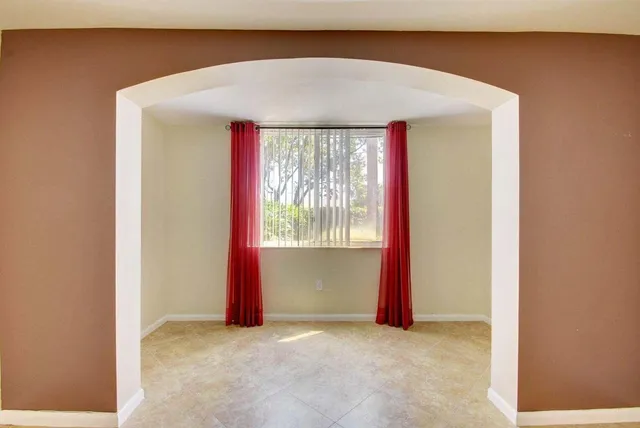 an entryway with an window