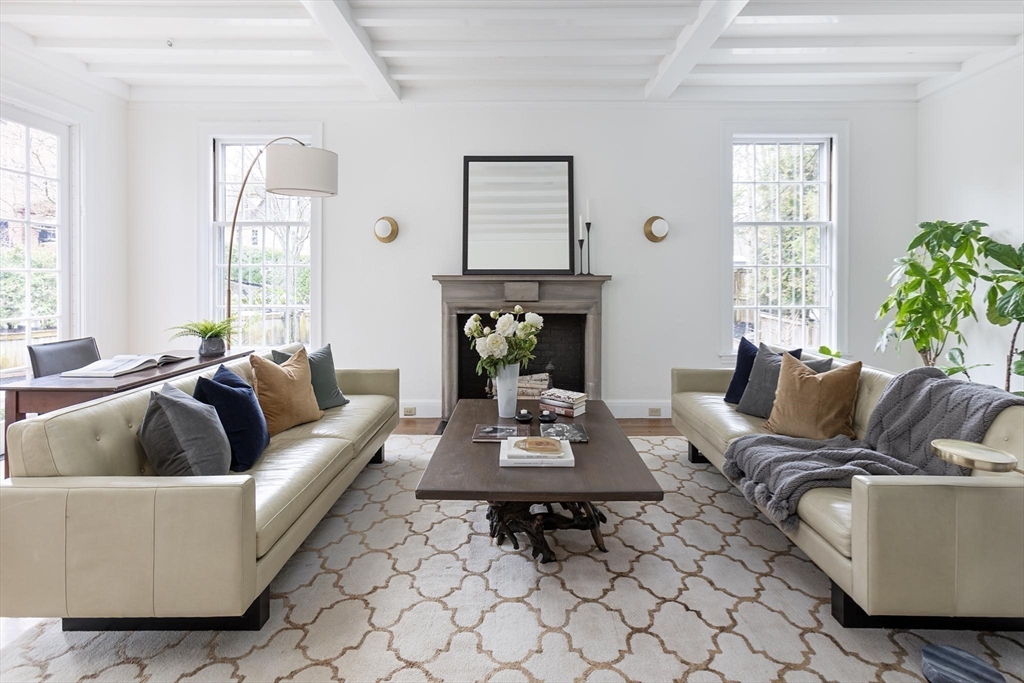 57 Hedge Road Brookline, MA 02445 - Photo 14 of 37 a living room with furniture and a large window