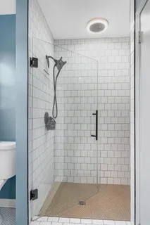 a bathroom with a shower