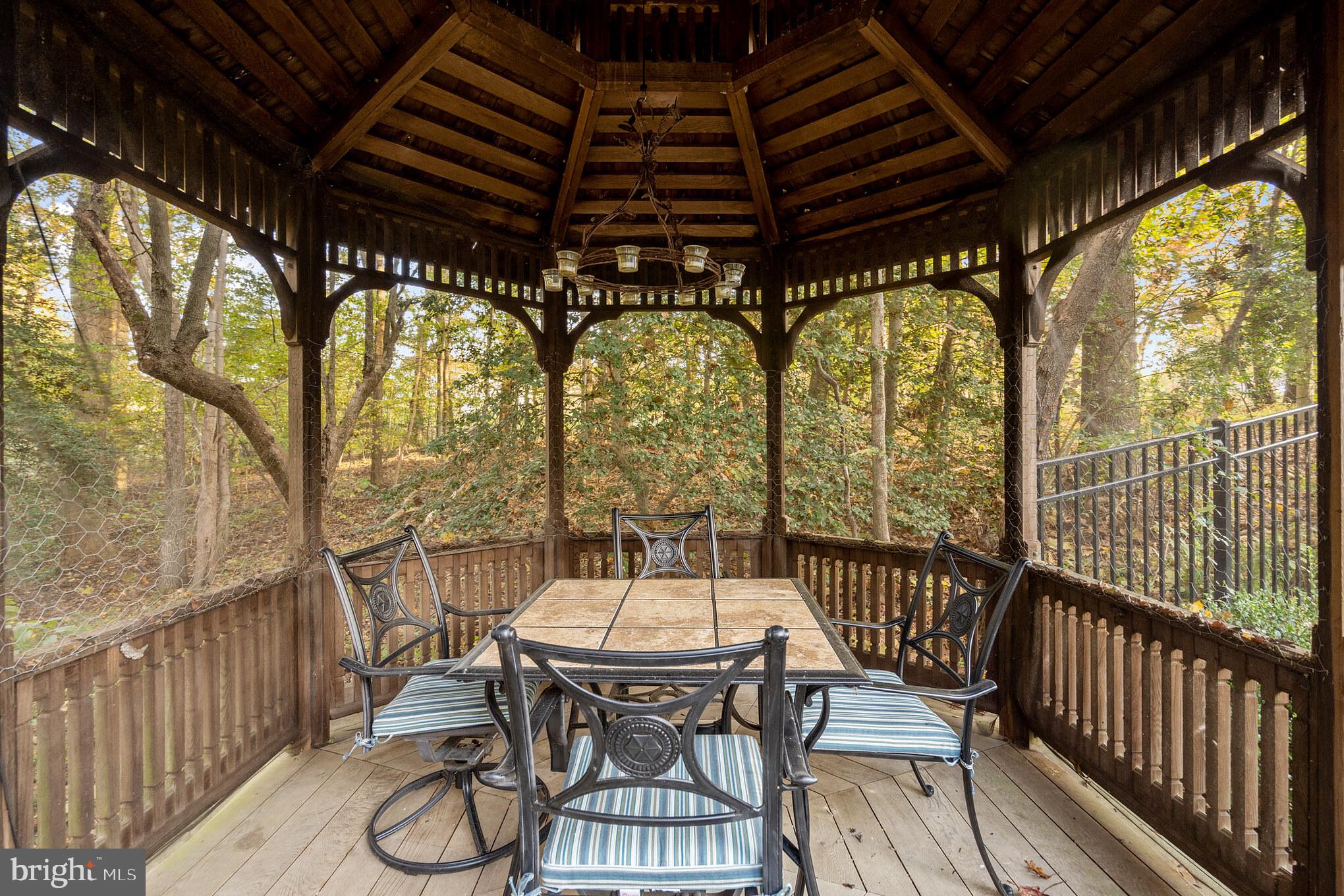 1965 Kings Landing Road Huntingtown, MD 20639 - Photo 42 of 46 Hand crafted gazebo overlooking the pool, woods.