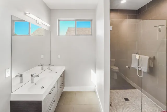 a bathroom with a shower
