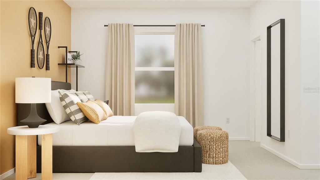 5629 Banyan Bay Road St. Cloud, FL 34771 - Photo 17 of 35 a bedroom with a bed and wooden floor