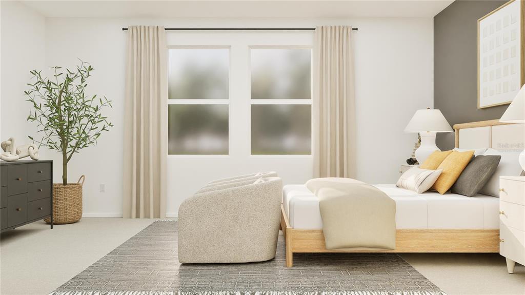 5629 Banyan Bay Road St. Cloud, FL 34771 - Photo 27 of 35 a bedroom with a bed and a potted plant