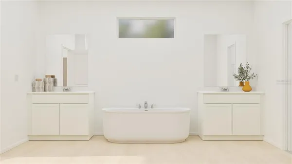 a view of a bathtub in a bathroom
