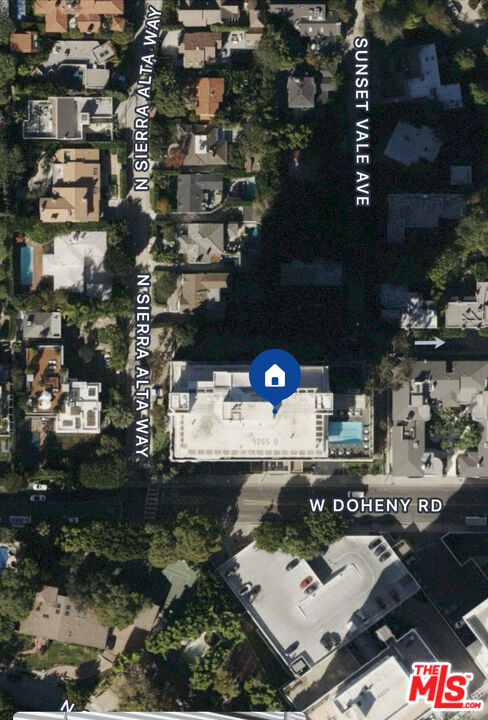 9255 Doheny Road, Unit 1401 West Hollywood, CA 90069 - Photo 5 of 5 an aerial view of a house with a yard